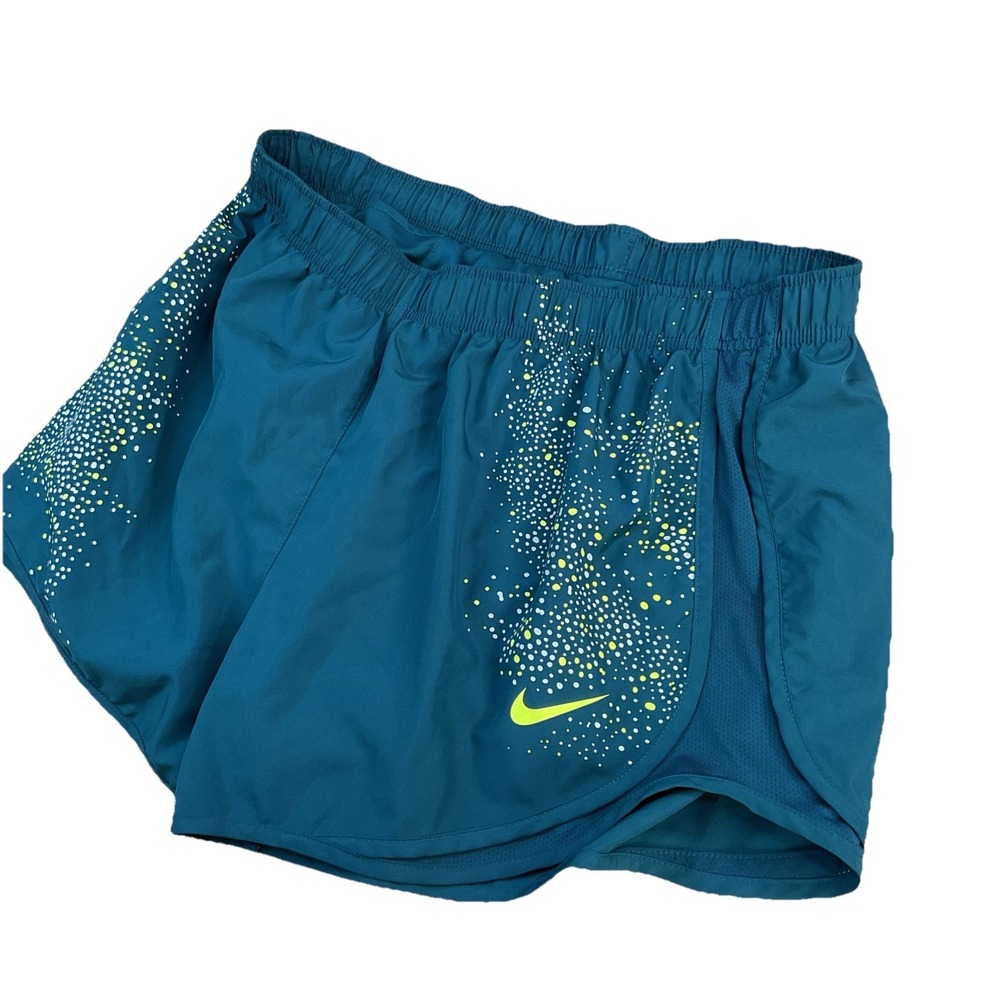Nike Flash‎ Running Shorts Womens XL Turquoise Polka Dot Reflective Athletic Gym